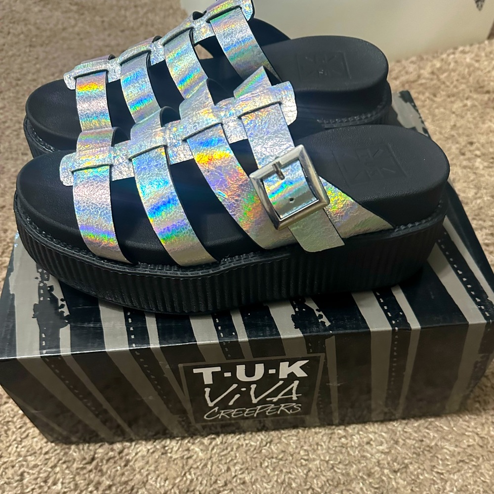 T.u.k tuk fisherman platform sandal Iridescent crinkle V9091L shoes